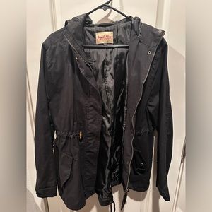 Black tunic length coat